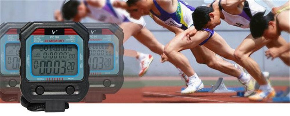 digitale professionale cronometro 3 file 60 giri secondo digitale sport cronometro contatore timer PC90 Professional Athletics per uomini