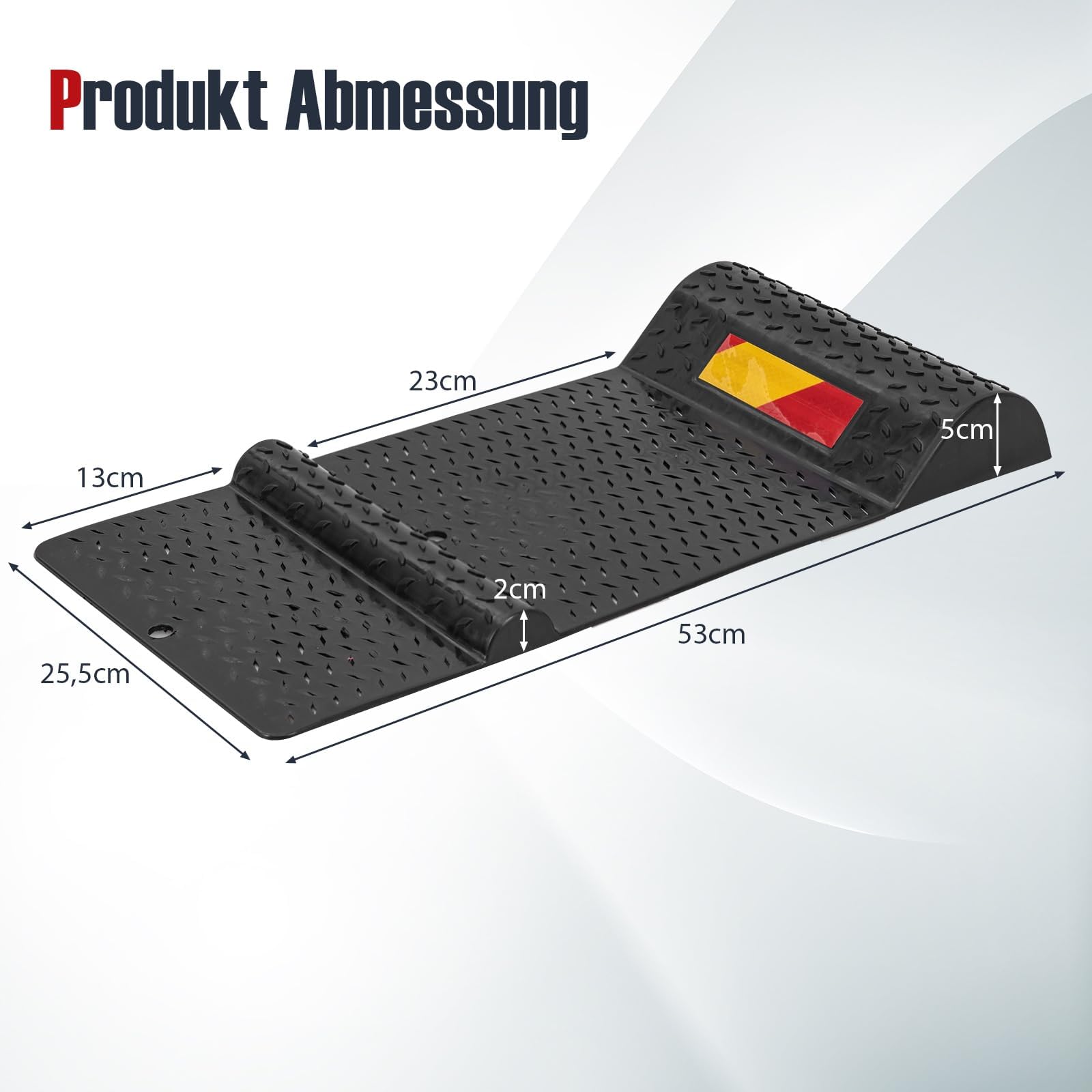 COSTWAY 2er Set Parkmatten rutschfest, Einparkhilfe aus Gummi mit Bremsschwelle selbstklebend, Autostopper Anfahrschutz für Garagen Parkplätze