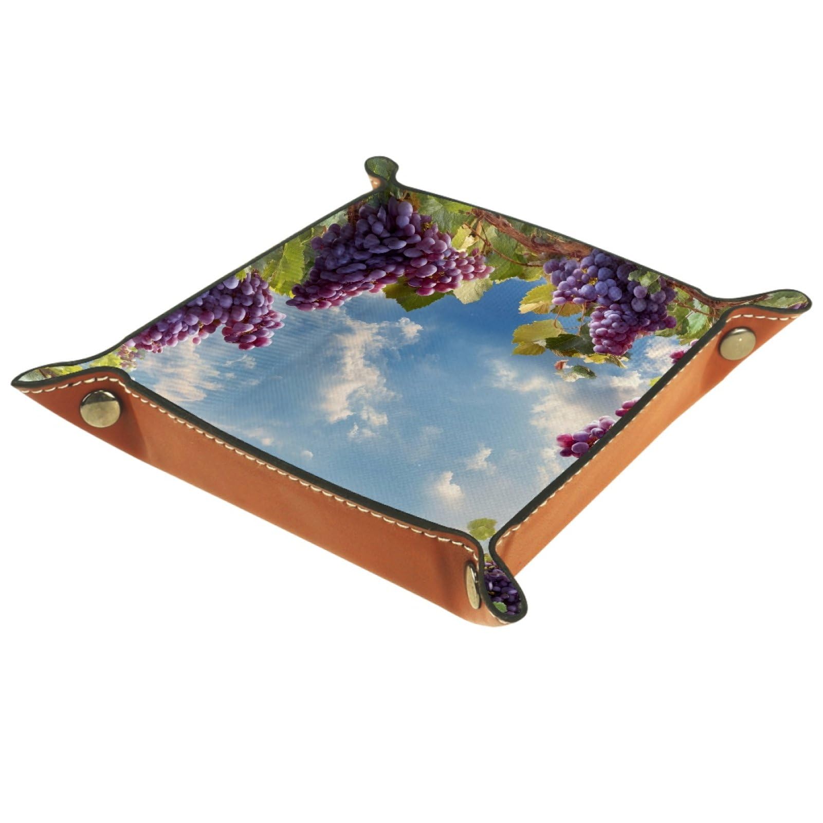 VAPOKF Grape Sky Dice Tray, Folding Microfiber Leather Dice Holder for Dungeons and Dragons RPG Dice Gaming D&D and Other Table Games