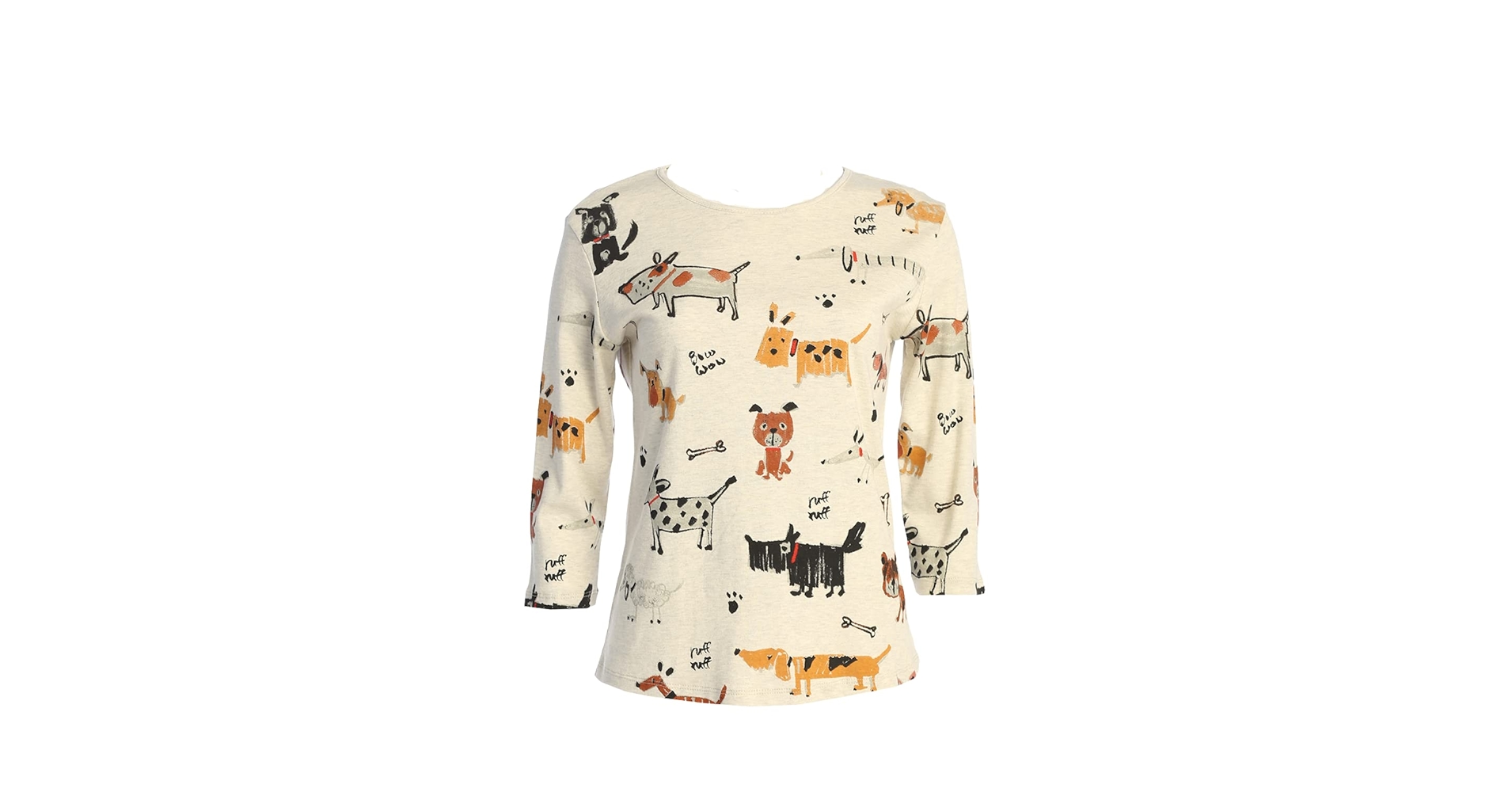 Jess & Jane Critters Dog Lovers Print Cotton Top - 14-1442