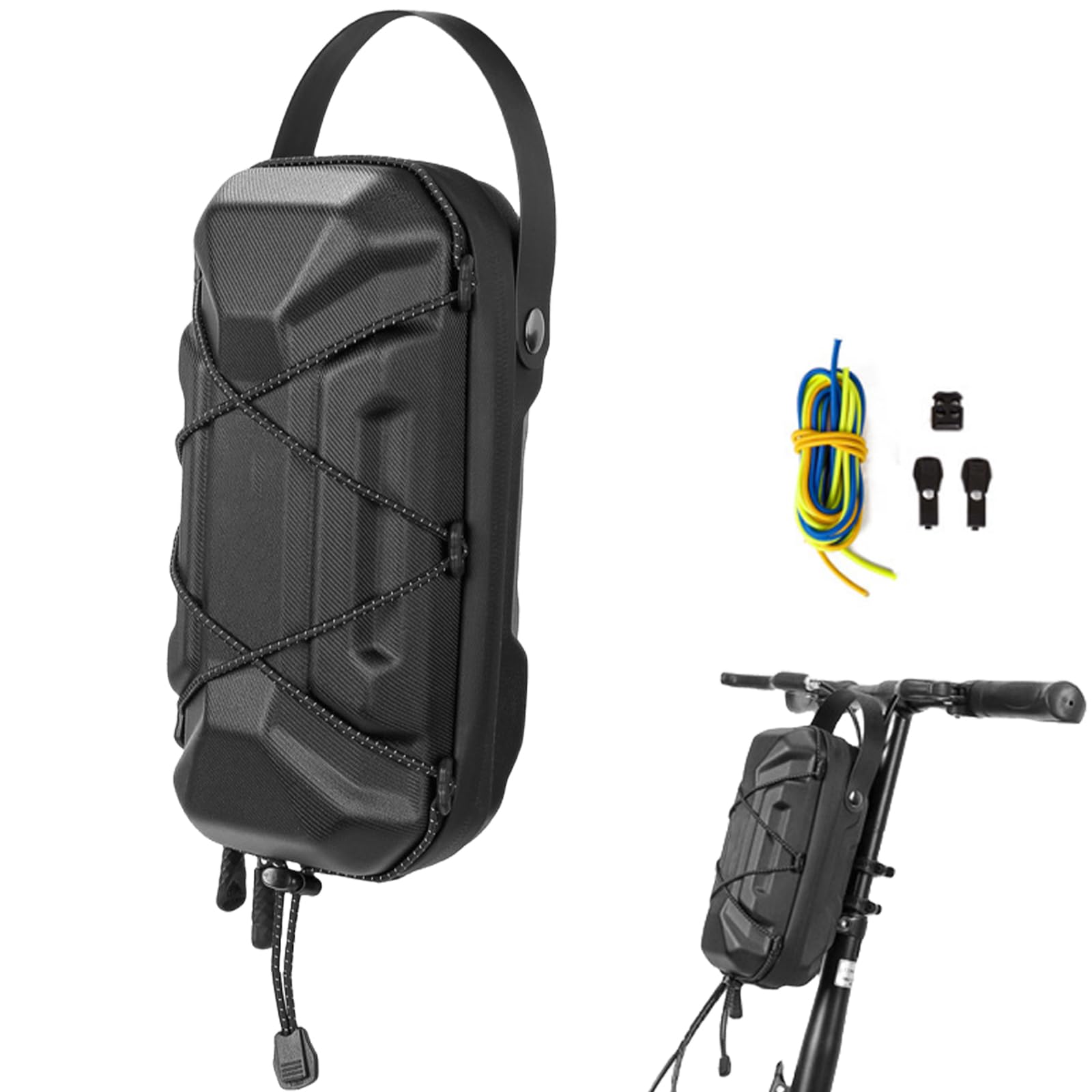 GOMETY Borsa da manubrio per monopattino elettrico, impermeabile, con cordini a sgancio rapido multicolori, borsa anteriore per Xiaomi Mijia Sedway Ninebot