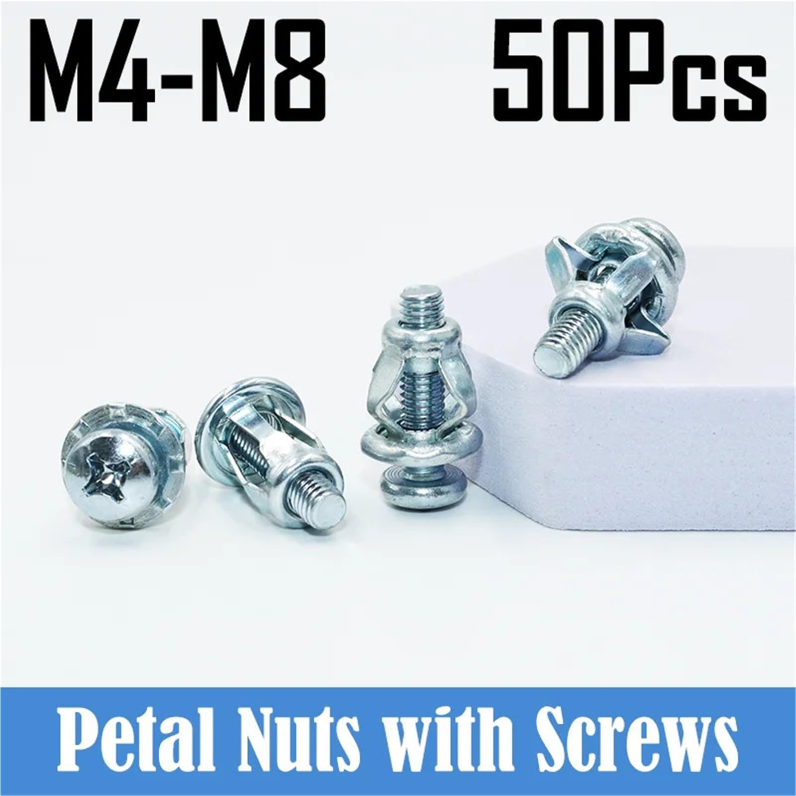 Dübel 10mm M4 M5 M6 M8 Blütenblattform Nietmutter Expansion Metall Rivetnut Panel Auto Nummernschild Klemme Verriegelungsbolzen(M6x25(50Pcs))