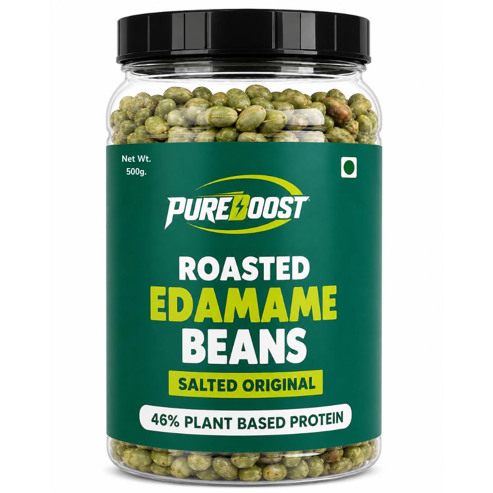 Roasted Salted Edamame, 500g (46% Protein, 14% Fiber, Lightly Salted Young Green Soybeans, Highest Plant Protein Supersnack)-image-12