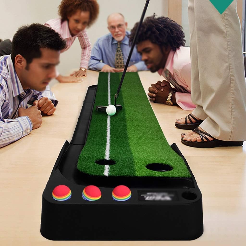 Golf Putting Mat, Golf Mat, Exercise Mat, Golf Putting Mat, Indoor Golf Putting Trainer Home Office Mini Golf Set, Enhance Your Putting Putt in Your Own Home, Automatic Ball Return