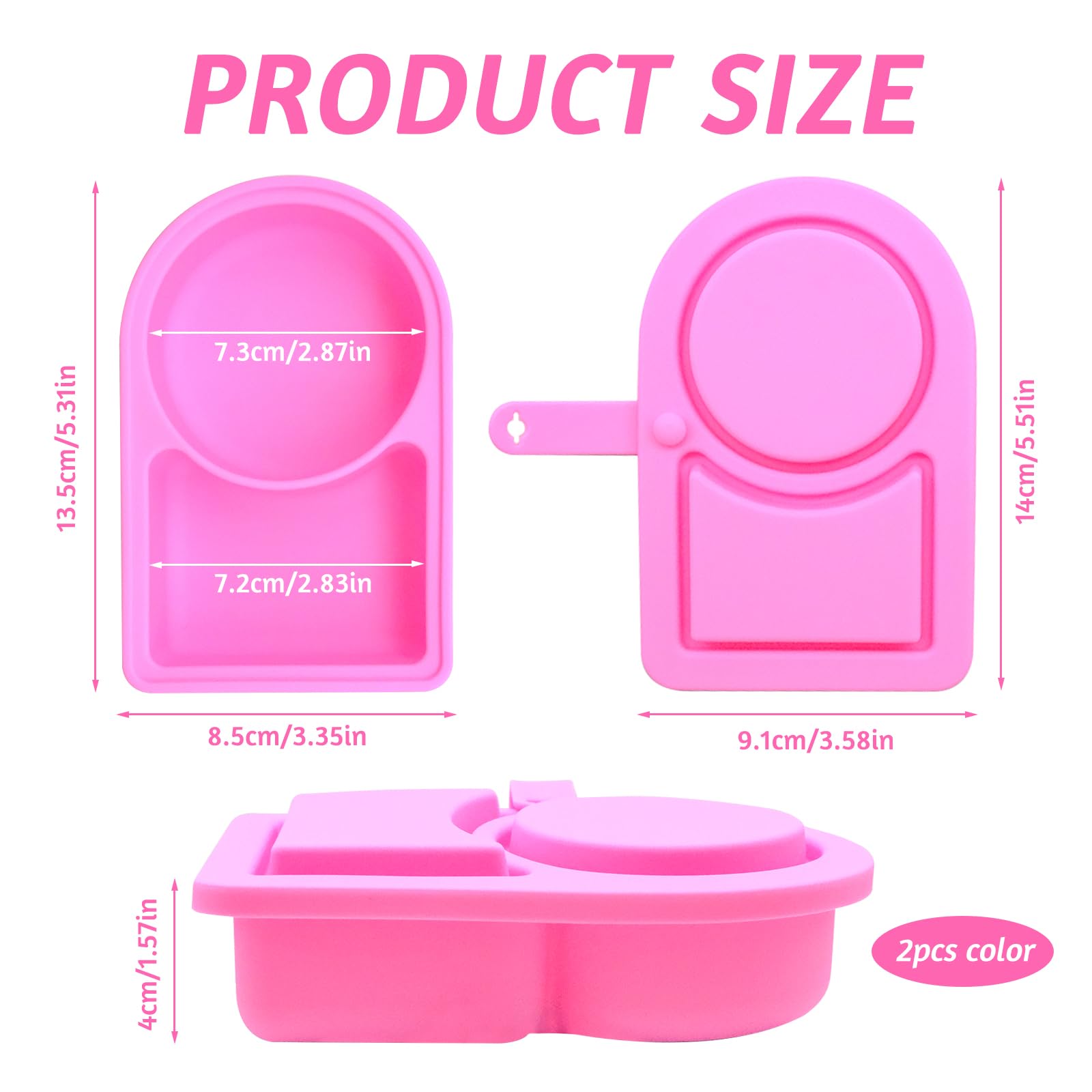 Porta Snack In Silicone Pieghevoli 2 Pezzi – Contenitori Riutilizzabili Con Doppio Scomparto Per Scuola, Ufficio E Picnic (Blu E Rosa)