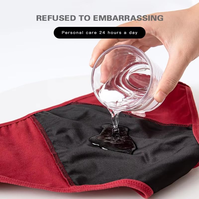 Braguitas Menstruales para Adolescentes de Algodón a Prueba de Fugas Transpirables Suaves Cómodas para Posparto para Flujo Abundante Paquete de 6 Multicolor M