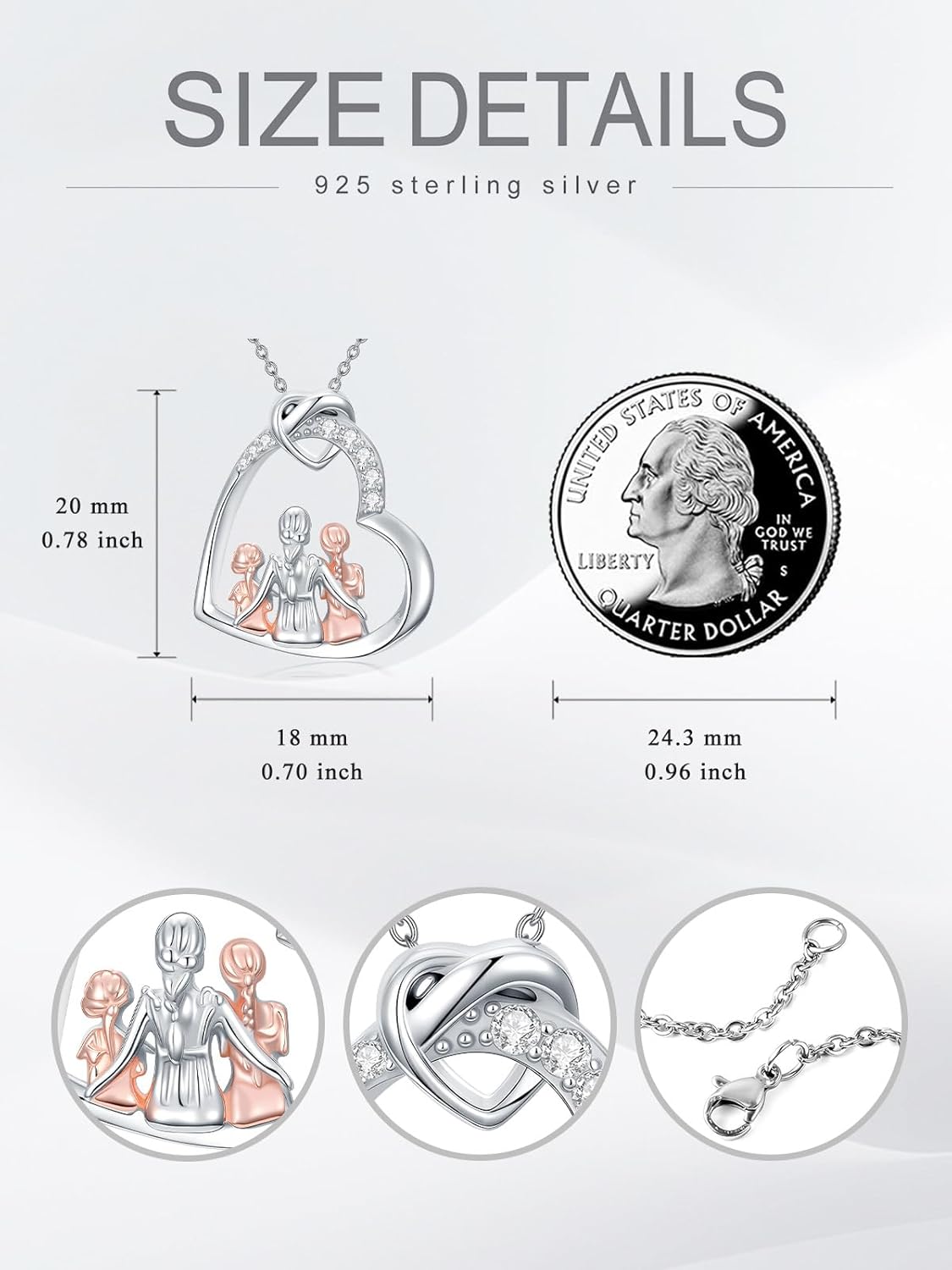 To My Daughter/Sister/Animal Necklace from Dad/Mom/Sister 925 Sterling Silver Father/Mother Daughter/Sisters/Animal Heart Pendant Jewelry Gifts from Dad Mom I Love You Forever Necklace - Image 6