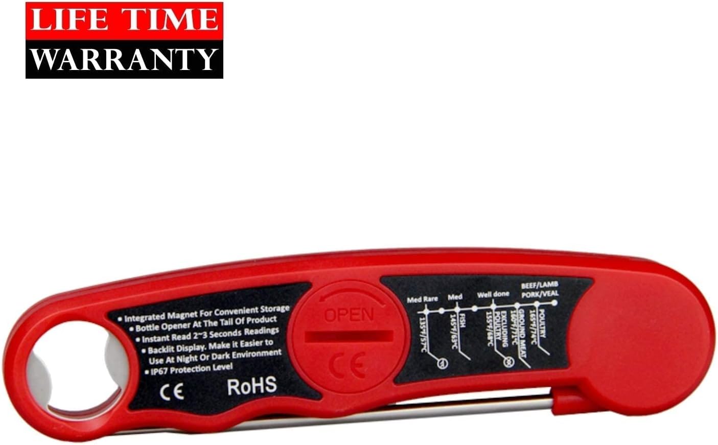 review Professional Digital Instant Read Meat Thermometer for Kitchen, Food Cooking, Grill, BBQ, Smoker, Candy, Home Brewing, Coffee, and Oil Deep Frying