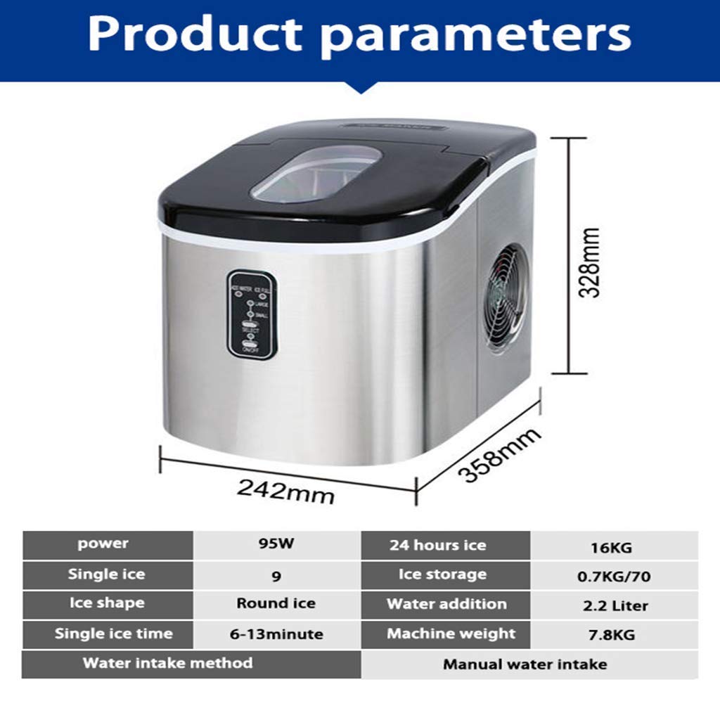 Ice Machine Stainless Steel 220v Ice Cube Maker Machine 15kg Ice Making Machine Countertop Compact Clear Ice Cubes For Kitchen Home Bars on Fridge.com - View 2