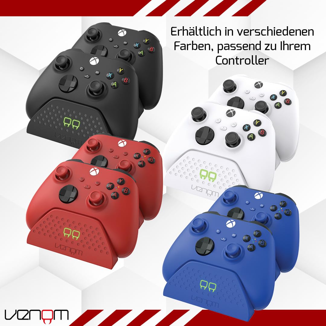 Venom Doppel-Ladestation mit 2 x wiederaufladbaren Akkupacks — Schwarz (Xbox Series X & S/Xbox One)