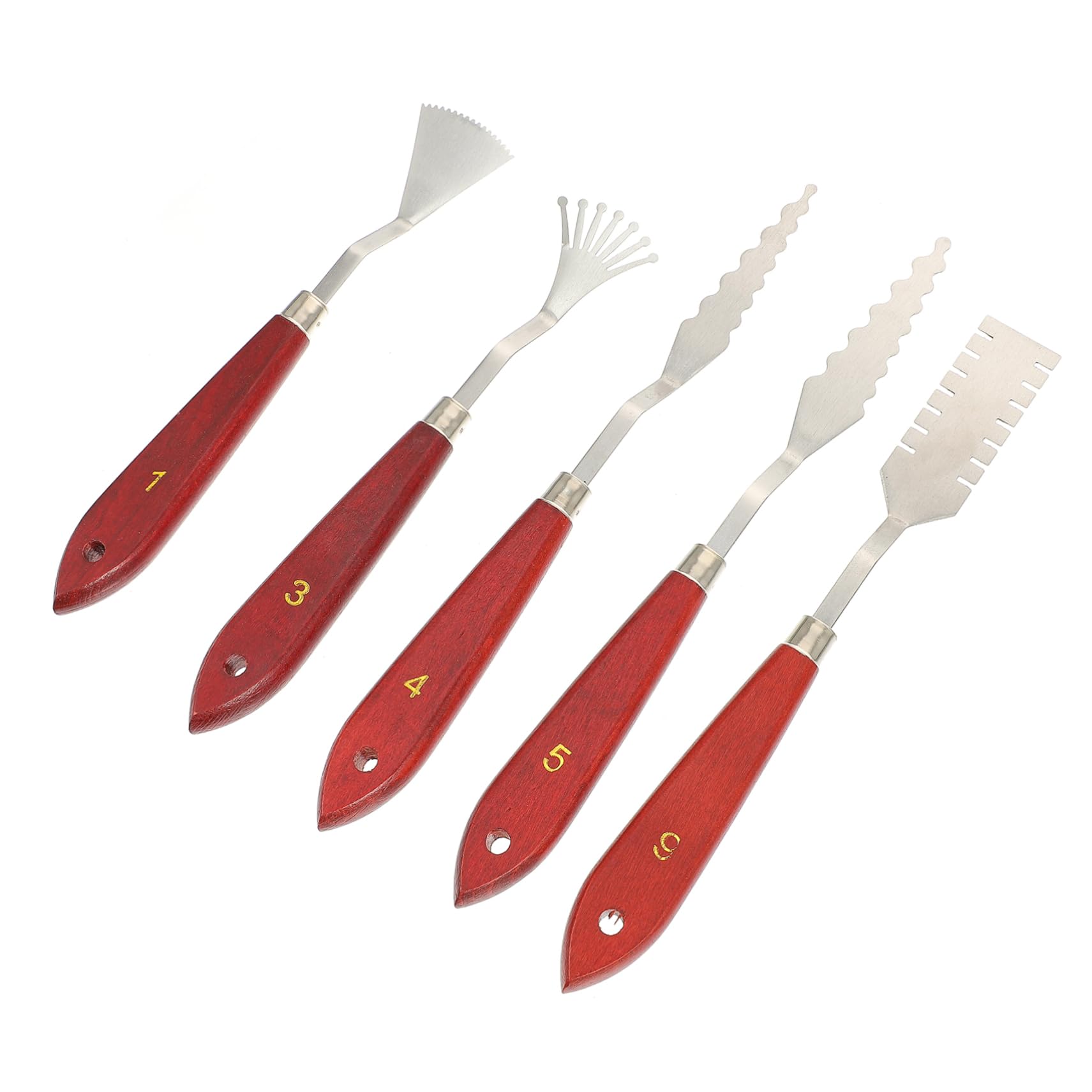 IWOWHERO 5pcs Paint Knife Set Palette Knife Spatula Tool for Oil Painting Wall Scraper