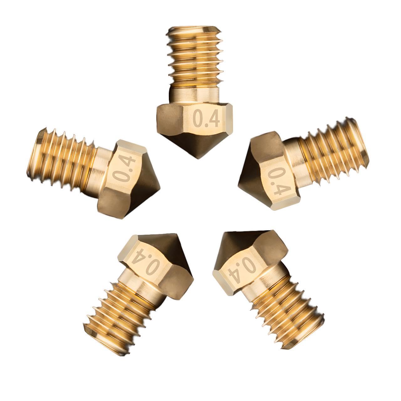 Newwish V6 Nozzle 0.4mm,Prusa Brass Nozzle 0.4mm for V5,V6 Hotend Heater Block for Prusa i3 MK2S,MK3,MK3S+,Mini,Voron 2.4,Kobra,Kobra Neo,Kobra Go,