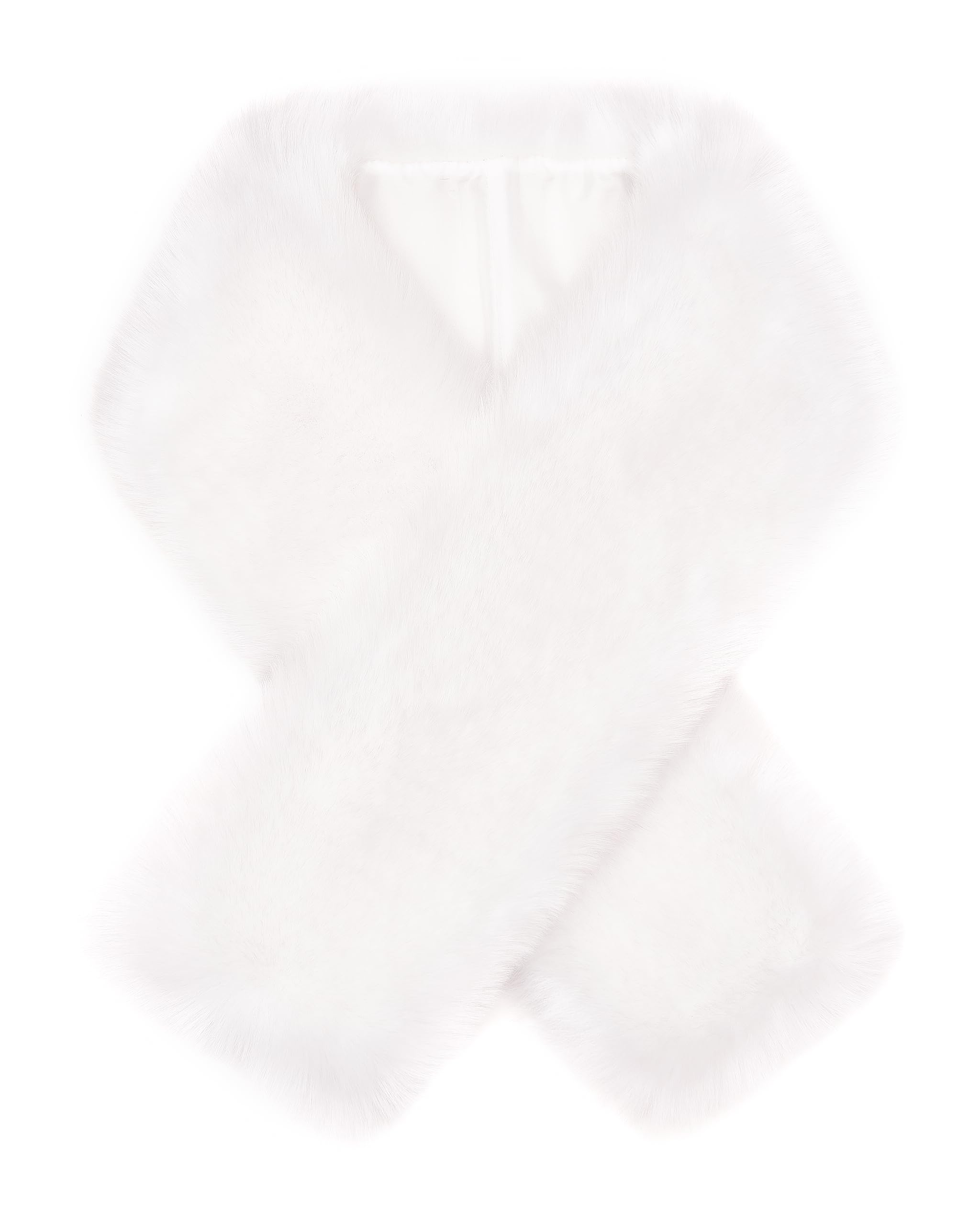 Futrzane Siberian Scarf - Ladies Faux Fur Scarfs Wraps - Elegant Collar for Coat (White Siberian)