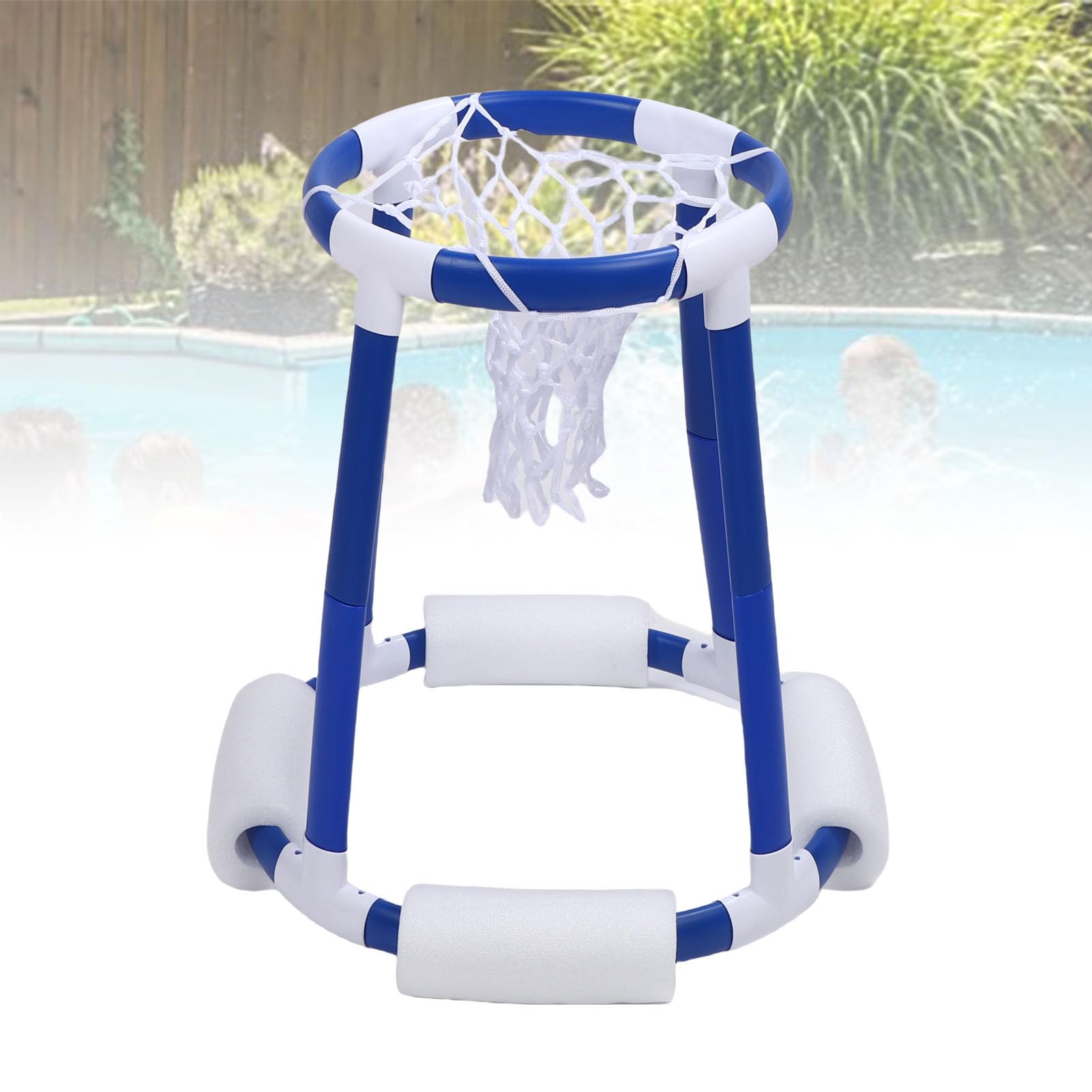 Pool-Basketballkorb für Erwachsene und, Schwimmender Pool-Basketballkorb mit 2 Bällen und Pumpe, Wasser-Spiel für Drinnen und Draußen, Schwimmbadspielzeug für Familienspaß