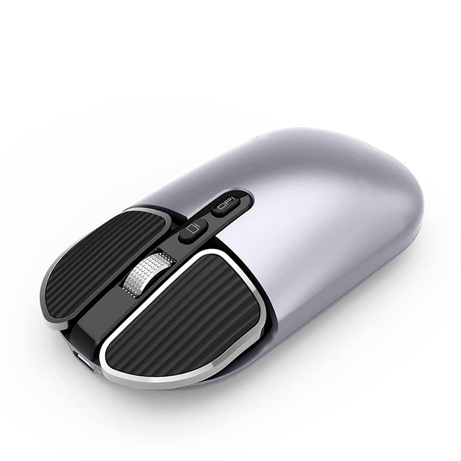 Bezprzewodowa mysz ładowana, ergonomiczna mysz bezprzewodowa Silent Click USB 2.4G, z trybem 2.4G i trybem Bluetooth 5.1, 6 przyciskami, 1600DPI 3 poziomy regulacji, do laptopa, PC