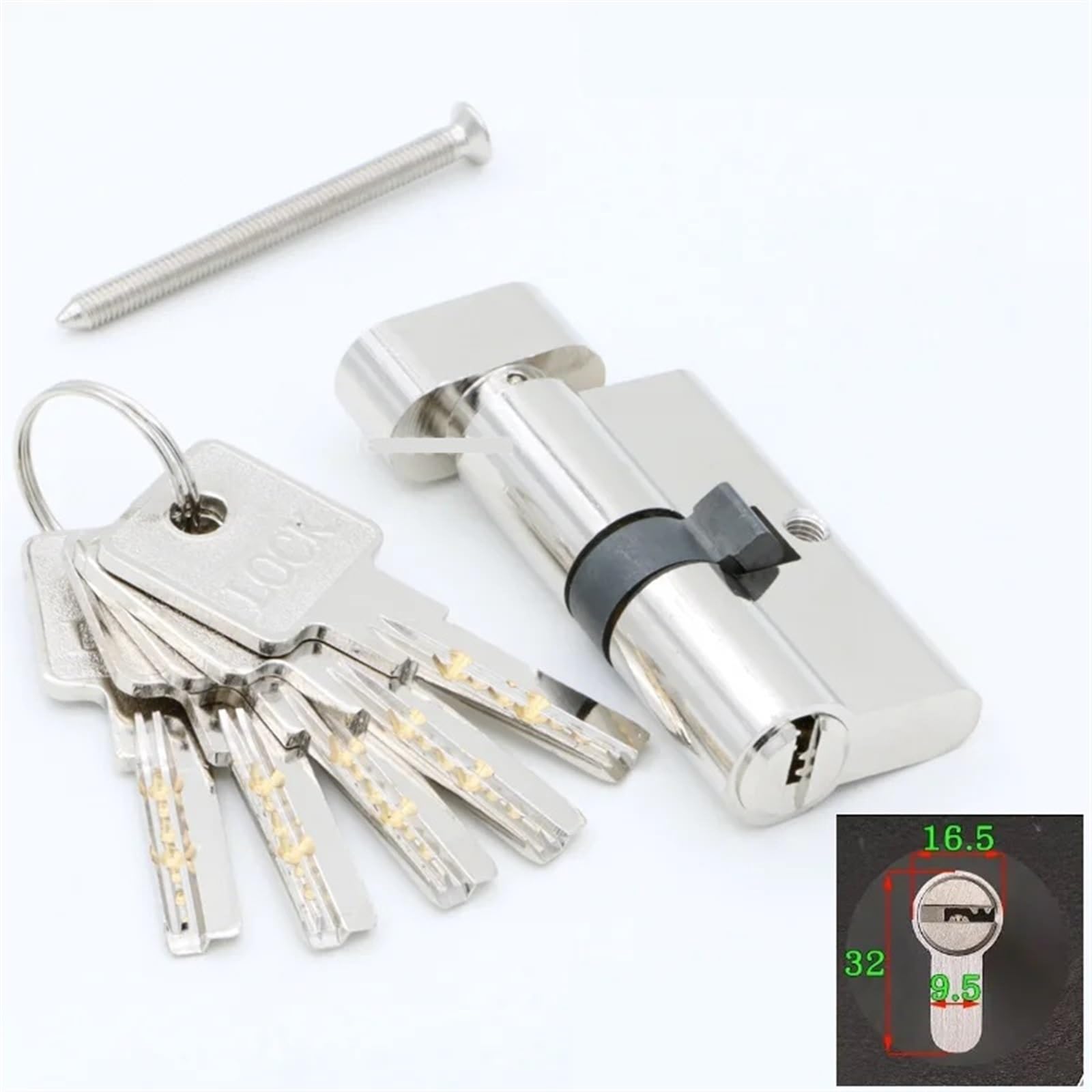 Schließzylinder Schließzylinder, Sicherheitsschloss, Kern, Türzylinder, Innenraum, Schlafzimmer, Wohnzimmer, Griff, Messingschloss, 5 Schlüssel(60mmz 30 and 30mm)