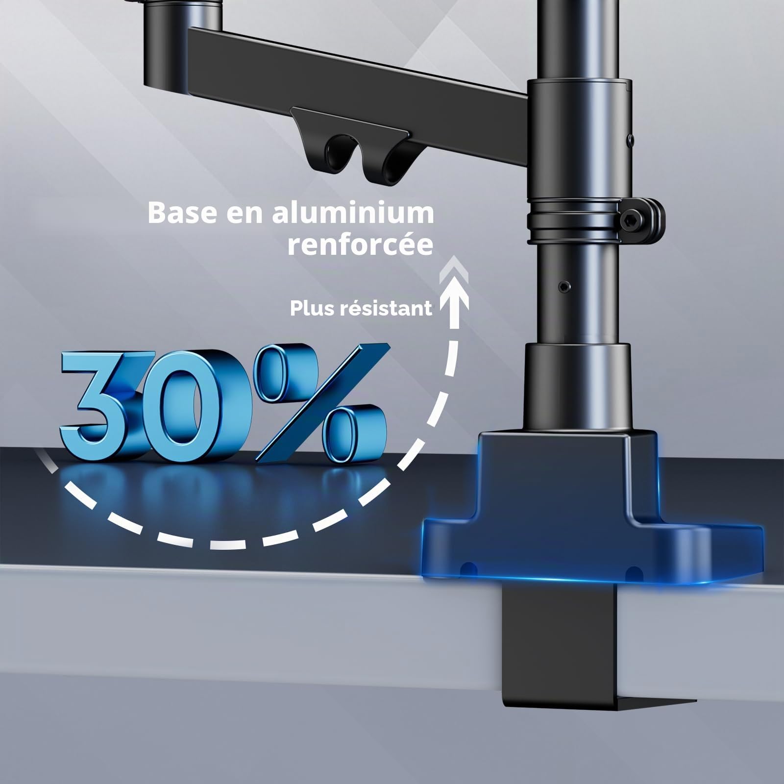 PUTORSEN Support de Moniteur 3 moniteurs pour écran de 17 à 35", Support pour 3 écrans réglable en Hauteur avec Une capacité de 12 kg par Bras, Barre de 80 cm, VESA 75/100 mm