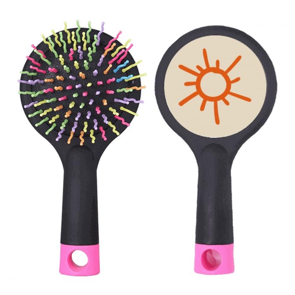 Brosse à cheveux démêlante avec base coussin souple couleur orange énergisant