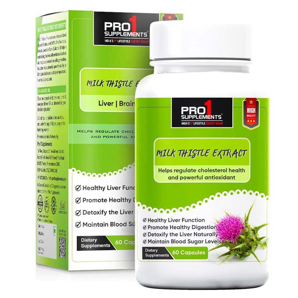 Pro1 Supplements Milk Thistle Extract Capsules for Liver Detox - 500mg (25:1) Silybum Marianum l Detox Supplement for Men and Women - Pack of 60 Capsules (B0C4993Y7H) Amazon Price History, Amazon Price Tracker