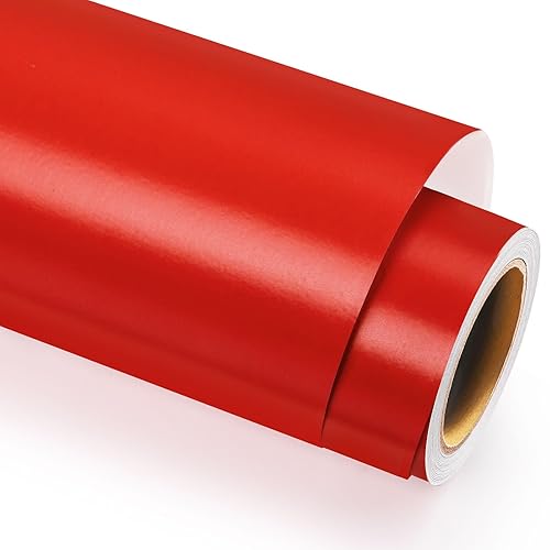 GIRAFVINYL Vinilo permanente rojo, vinilo rojo Vinilo mate de 12 pulgadas x 15 pies para calcomanía de coche, calcomanía, hogar, fiesta, letreros