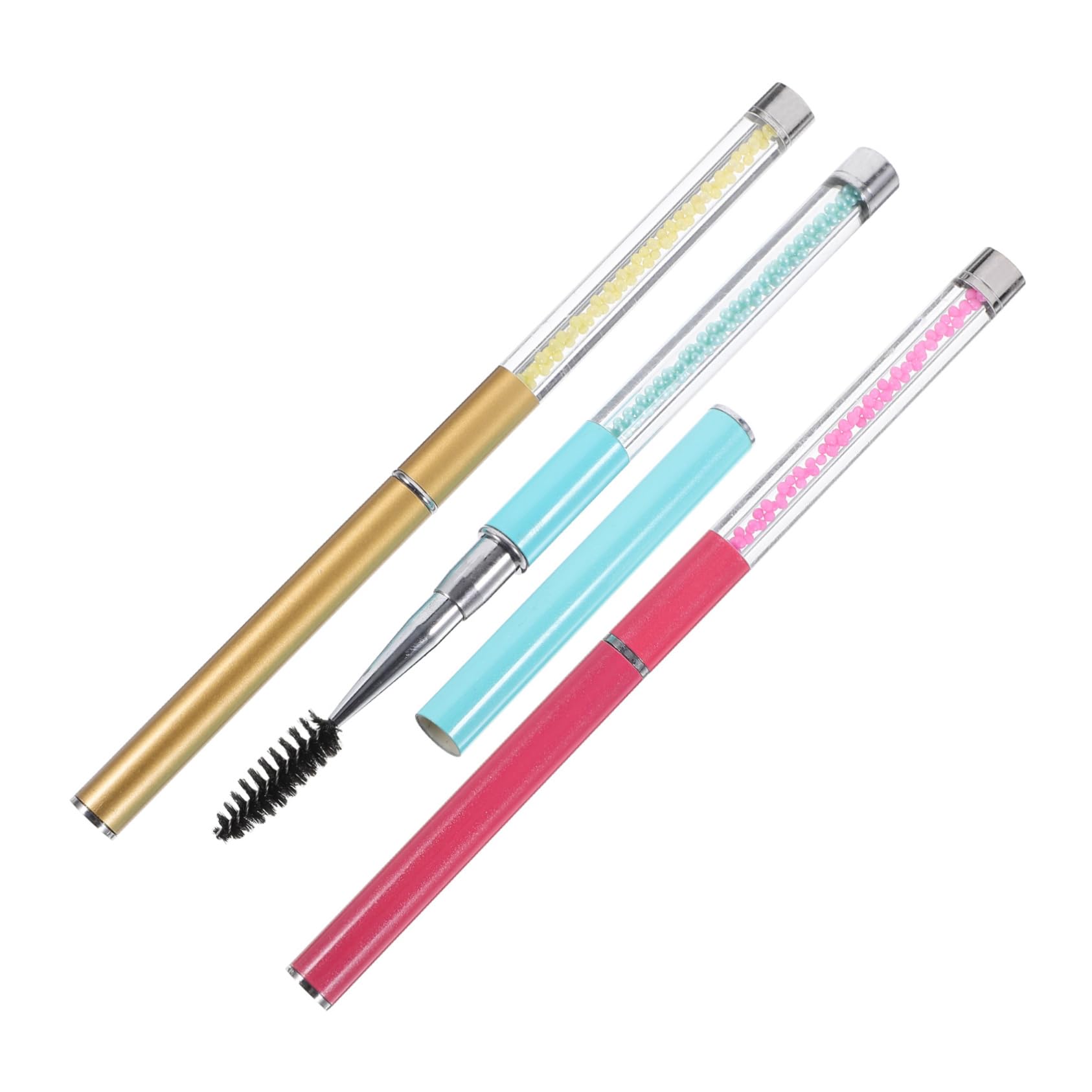 Beavorty Artificial Eyelash Brush Comb Set 3pcs Makeup Supplies for Diy and Professional Use