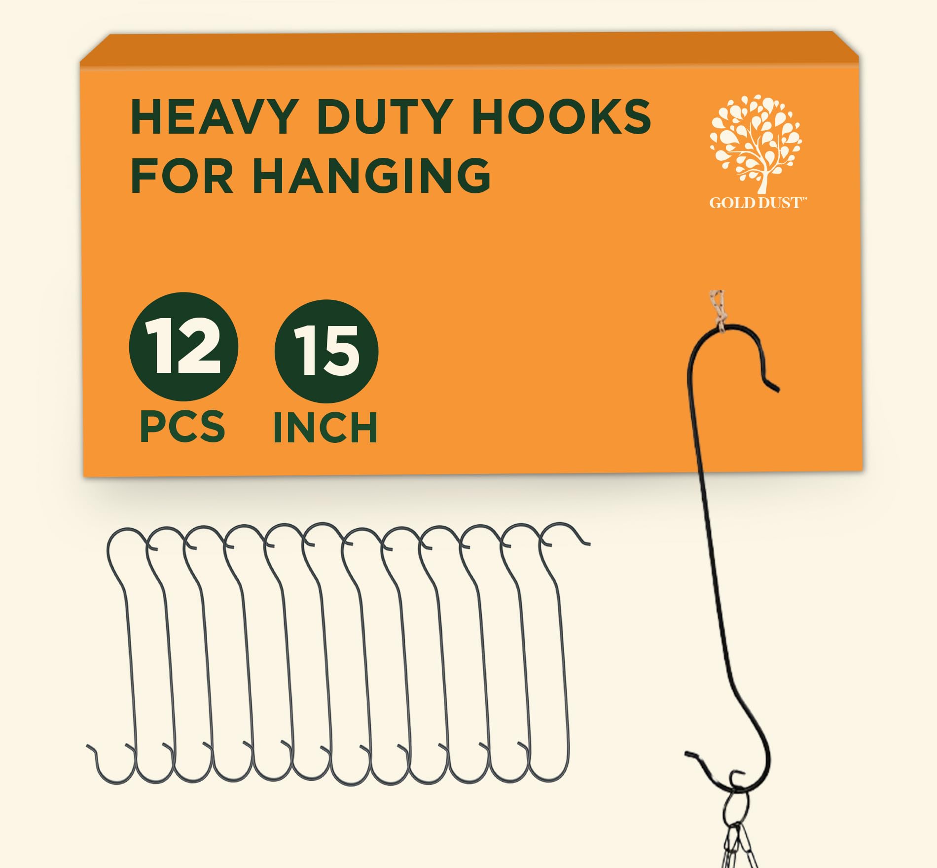 GOLD DUST Heavy Duty Hooks for Hanging, S Hooks for Hanging, Pot Hangers for Balcony, Metal Hooks for Hanging, Kitchen Hooks for Hanging Utensils (Pack of 12) (B0BRTC6M7Q) Amazon Price History, Amazon Price Tracker