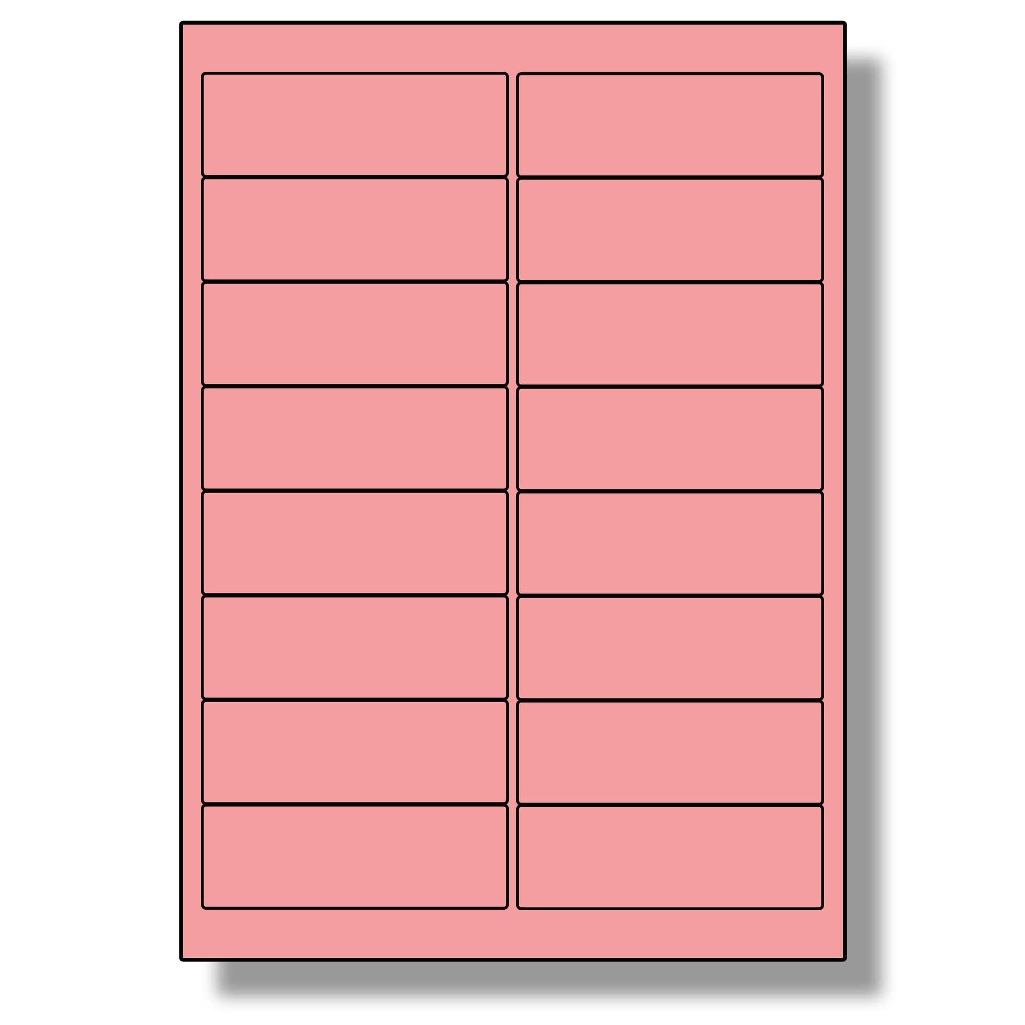 Label Planet® 16 Per Sheet, 25 Sheets (400 Pink Labels). Coloured Paper Labels with Rounded Corners 99.1 x 33.9mm, LP16/99 C.