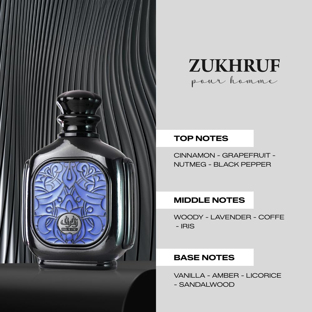 Amazon.com : zimaya Zukhruf Homme Eau De Parfum, 3.4 Fl. Oz