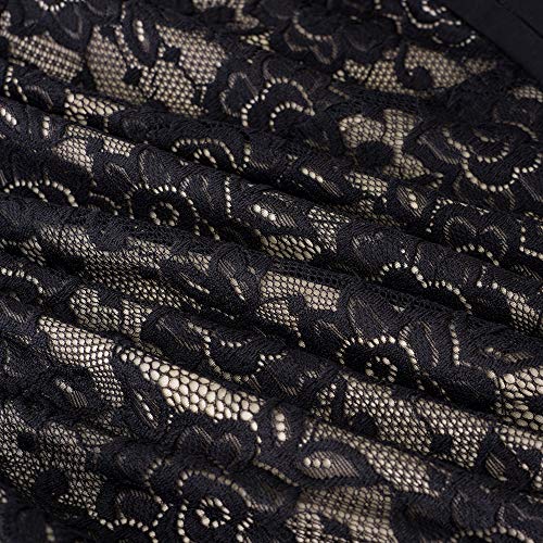 Image of HOMEYEE Women's Chic V-Neck Lace Patchwork Flare Party Dress A062