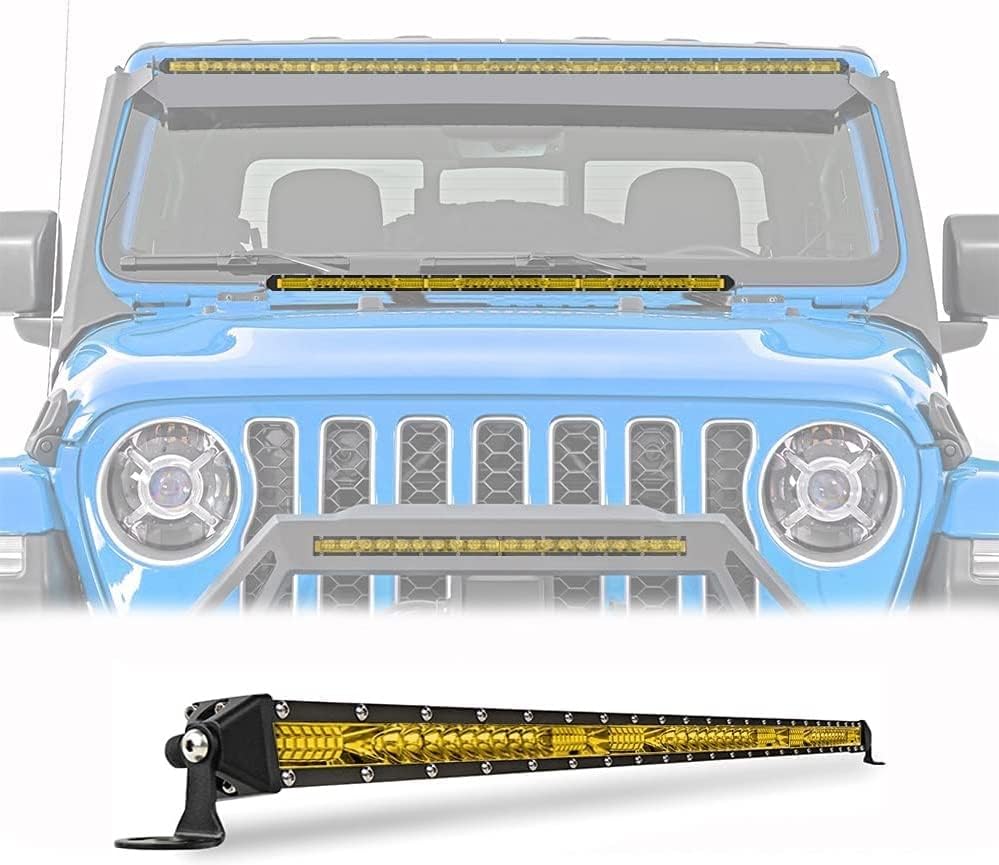 Sanman - Barra de luz LED amarilla de 30 pulgadas, ultra delgada, barra de luz todoterreno para conducción de SUV, UTV, ATV, camiones, 1 unidad