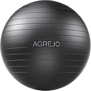 AGREJO Yoga Ball, Exercise Ball for Pilates Stability, Anti-Burst and Slip Resistant for Physical Therapy, Birthing, Stret...