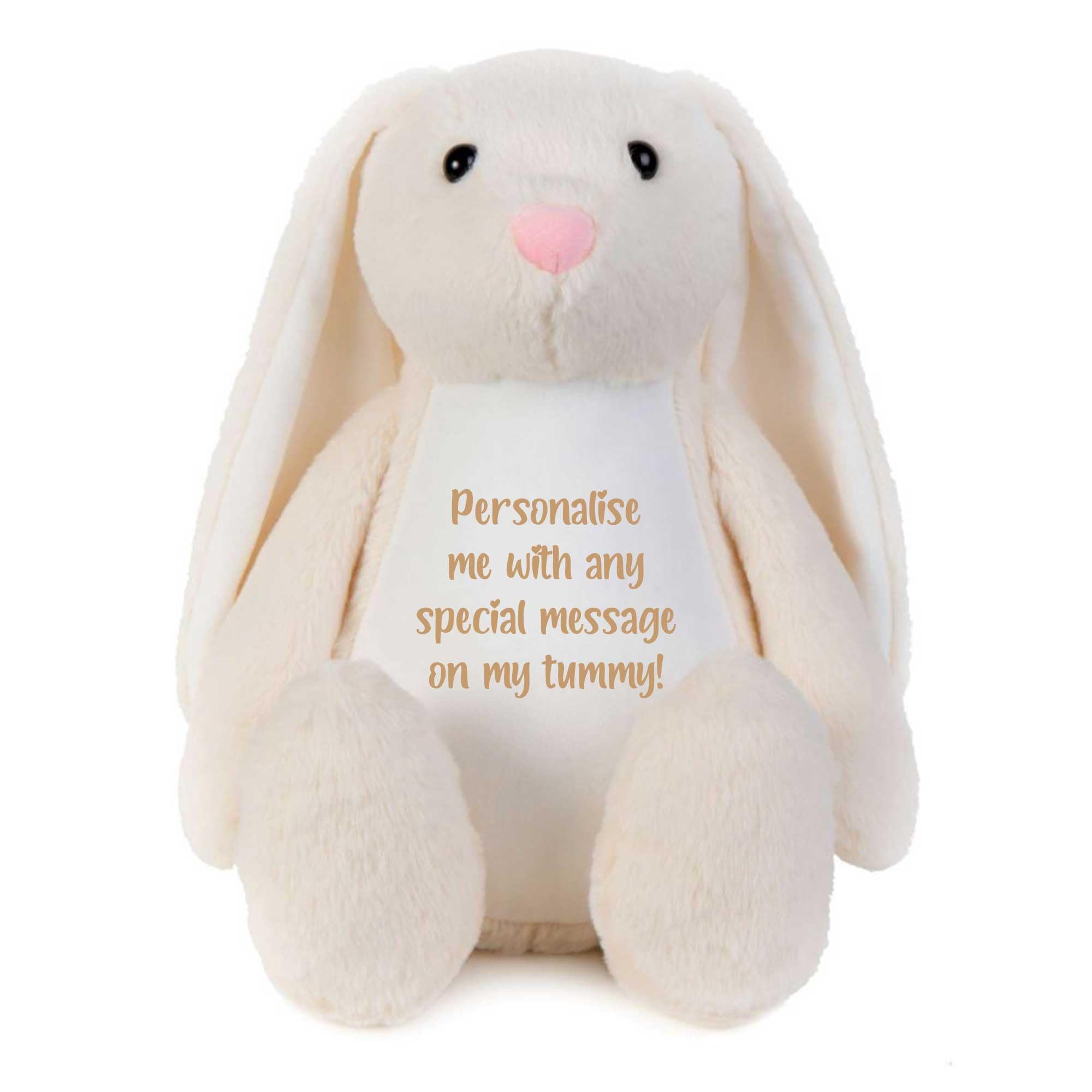 Personalised Ashes Keepsake Memory Bunny - Cream | Bereavement Memorial Gift | Metal Heart Shaped Tin Ashes Urn | Soft & Luxurious Remembrance Rabbit Teddy Bear Grief Keepsake | Ashes Urn | 42cm Tall