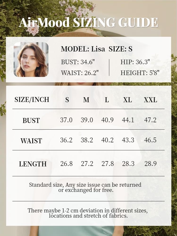 AirMood Maglietta casual da donna a maniche lunghe, tinta unita, girocollo, vestibilità ampia