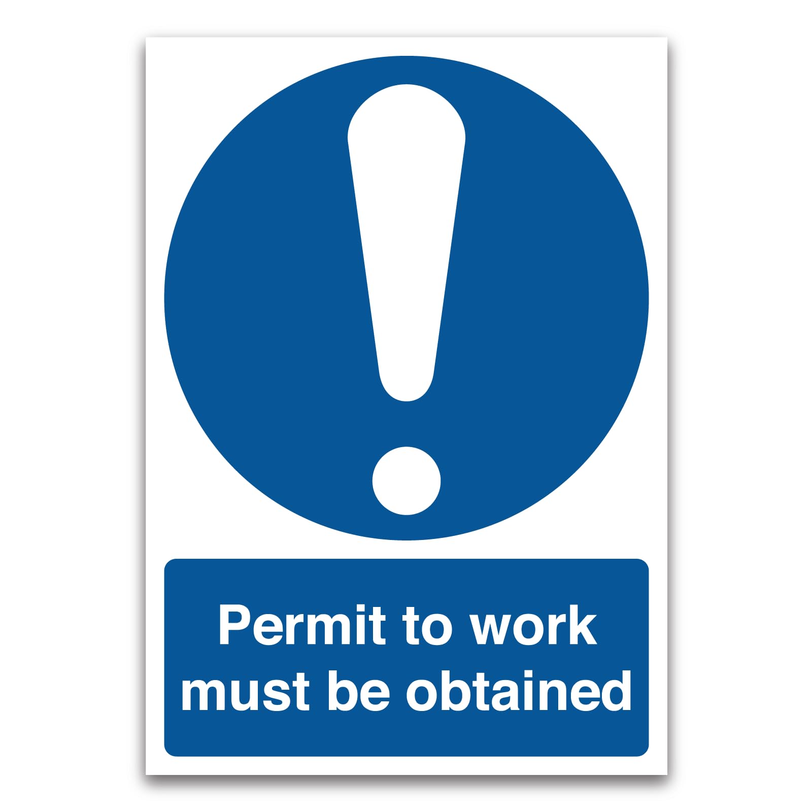 Permit to work must be obtained Sign Mandatory Information Metal Tin Sign 8 x 12 inch for Industrial & Commercial