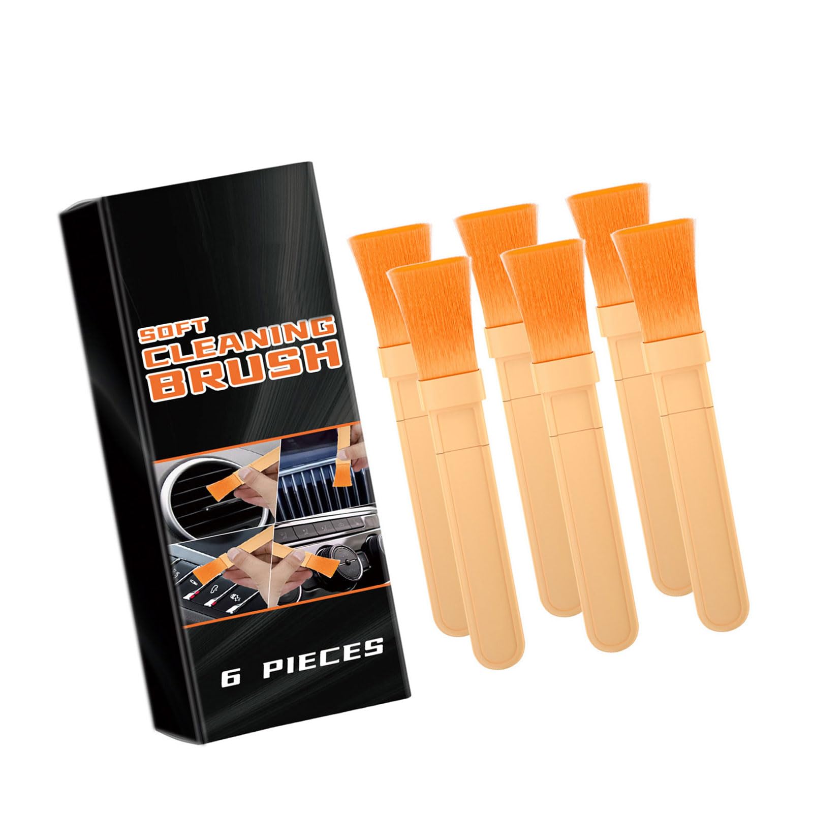 WEILWH 6Pieces Soft Bristle Car Cleaning Brush Detailing for Efficient Detailing Scratchproof Surfaces Protections Cleaning