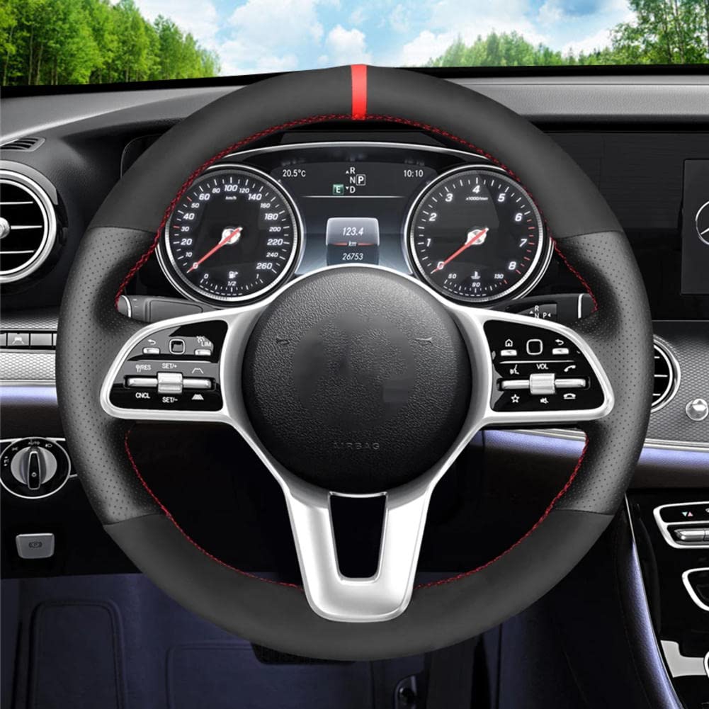 Amazon | ブラックカーステアリングホイールカバー、メルセデス