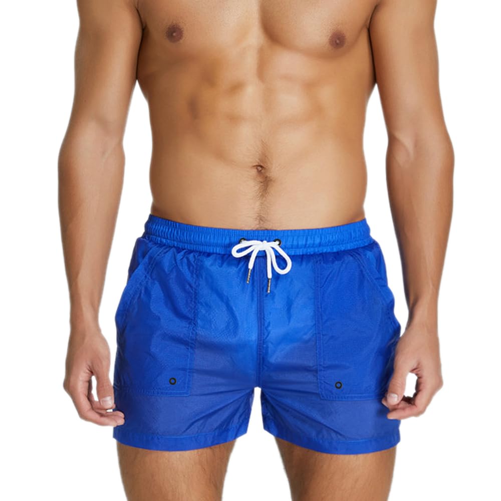 DLSMDOUS Bañador para Hombre con Forro de Malla Y Bolsillos Inclinados para Surf en La Playa,Natación,Deportes de Tabla