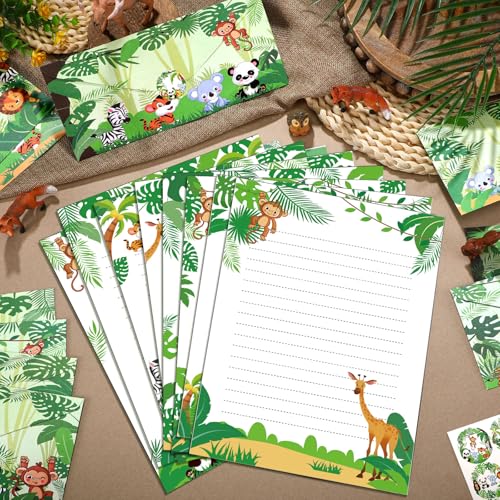 Image of Taobary 160 Pack Stationery Paper Set,safari Animal,8.5 X 11 Inch