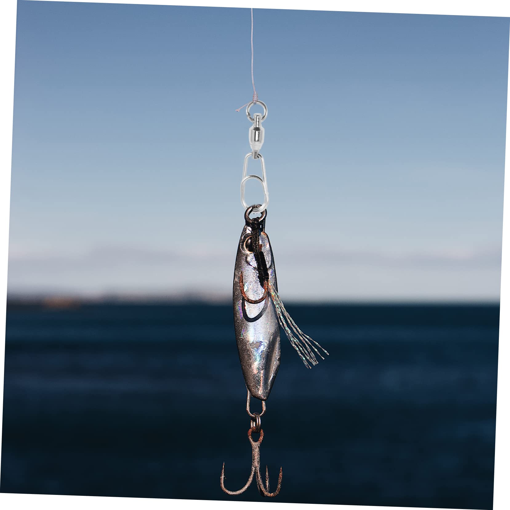 BESPORTBLE Connettore ad anello a otto cifre esca artificiale antiruggine canna girevole a scatto amo anello di collegamento di pesca clip per esche portatili Acciaio inossidabile