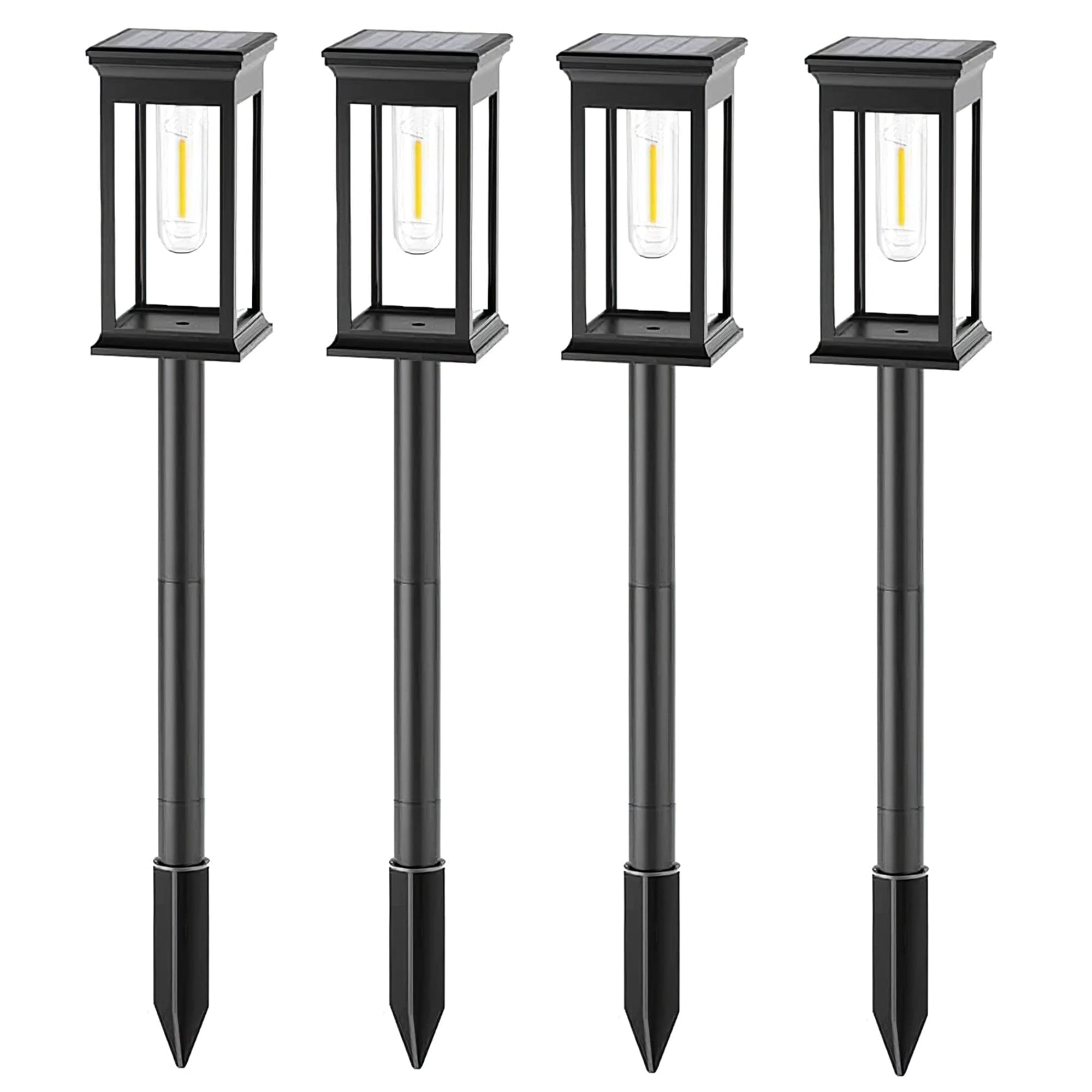 Lumisky Lot de 4 balises solaires à piquer 4X LUZY LED blanc chaud H34cm