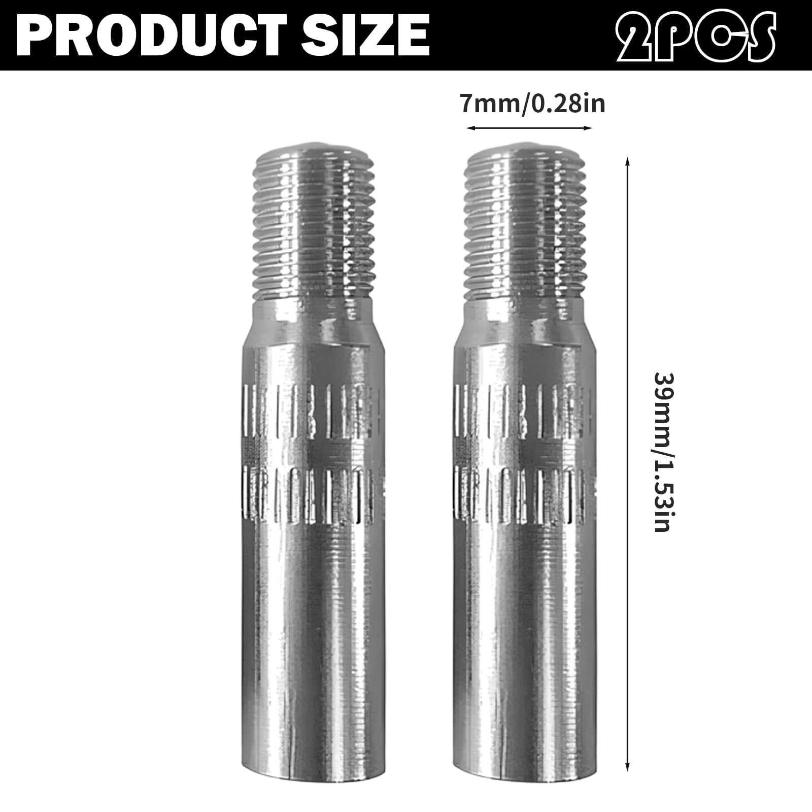 2 Pièces Extension De Valve De Pneu 39mm En Alliage D'aluminium,Rallonge Valve Pneu,Rallonge De Valve,Anti-Fuite,Embout De Gonflage,Compatible Xiaomi M365, M365pro Dualtron Adapté Autres Trottinette - 3