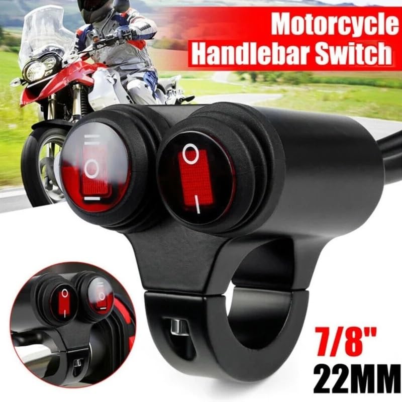 Botón de control resistente de aluminio para foco de moto e interruptor de faro antiniebla 4