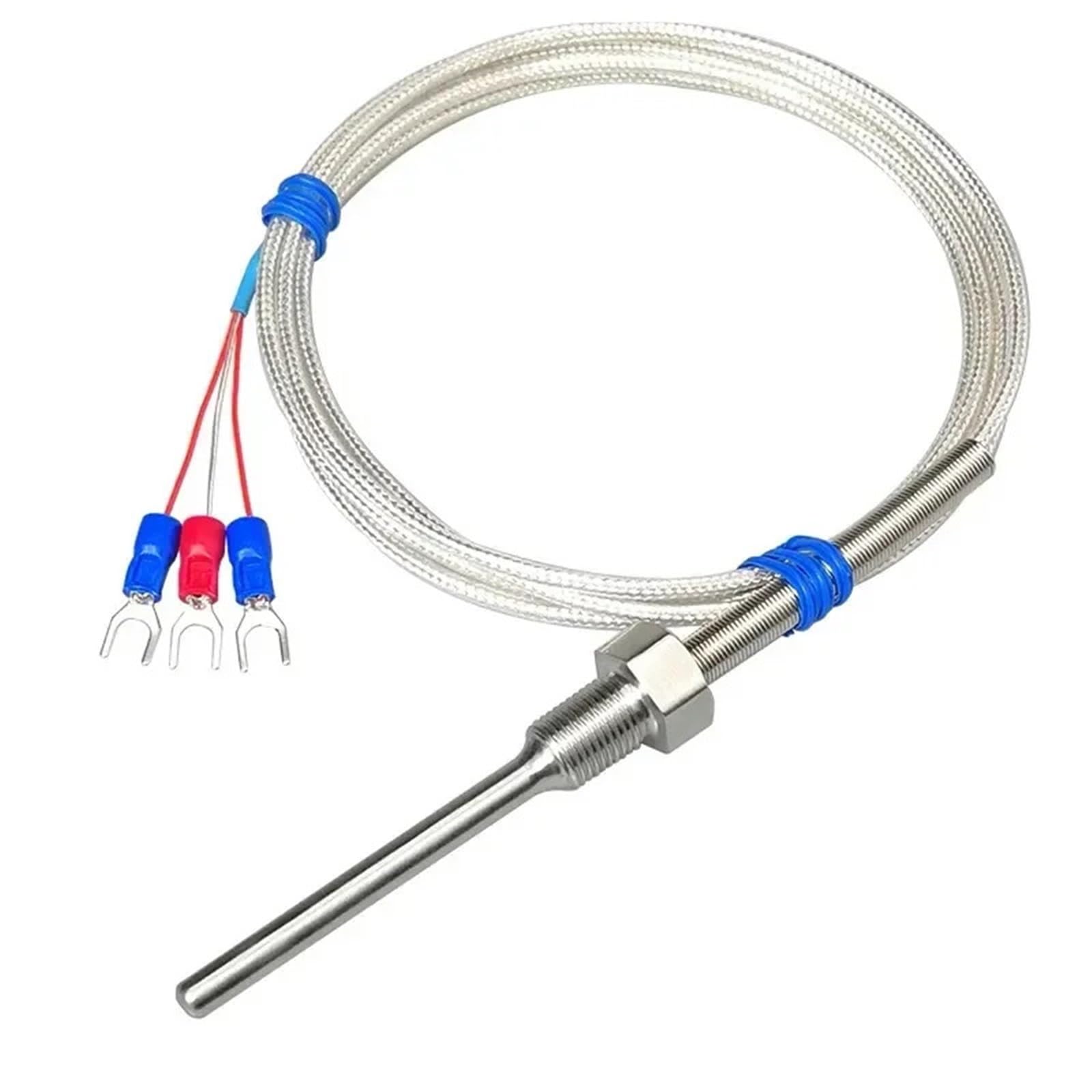 PT100 Temperatursensor Sonde Edelstahl Industriegewinde Widerstandsdetektor 1St(PT1000-PT1-8 -30mm)