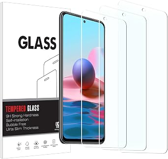 [3 Pack Screen Protector for Xiaomi Redmi Note 10/10s, Easy to Install, HD Anti-Scratch Anti-Fingerprint No-Bubble Tempered Glass Screen Protector, Compatible with Xiaomi Redmi Note 10/10s