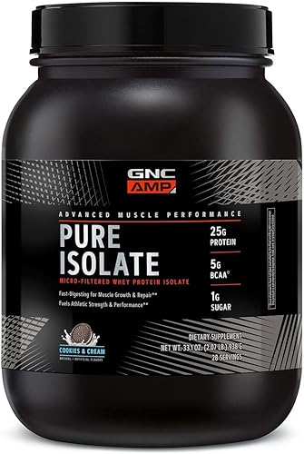 GNC AMP Pure Isolate Whey Protein - Galletas y crema (28 porciones)