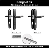 AwmnSrman Fekete Ajtókilincs Szett Beltéri Ajtókhoz - 72mm-es Rozsdamentes Acél Kilincsgarnitúra Matt Porfestett Felülettel, Modern Dizájn 5