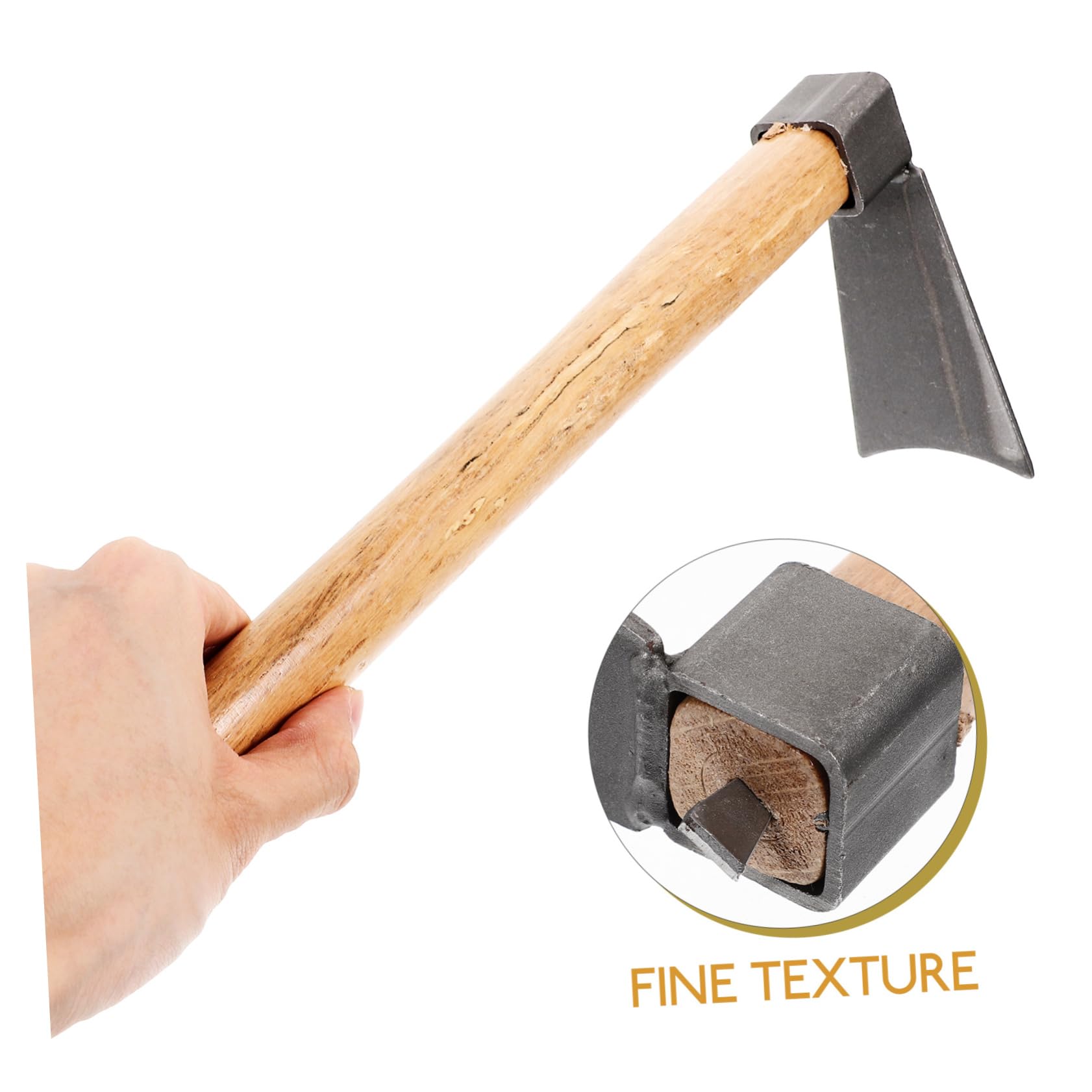 Milisten Garden Hoe Steel Rake Wooden Handle Hoe Gardening Tools Trenching Tools Hand Rake Durable Easy to Clean