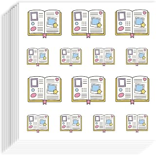 AHANDMAKER 280Pcs Cartoon Journal Self-Adhesive Stickers | Cute Open Book Shaped Stickers Waterproof Paper Decals for Laptop Water Bottle Planner Scrapbook Embellishments DIY