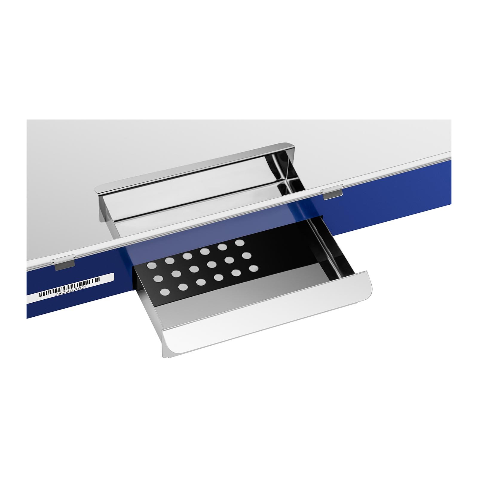 Royal Catering XXL-Popcornmaschine 2350 W 8 kg/h 193 L beleuchteter Innenraum Blau Wärmefunktion entnehmbarer Topf mit Antihaftbeschichtung Krümelschublade Popcornmaker