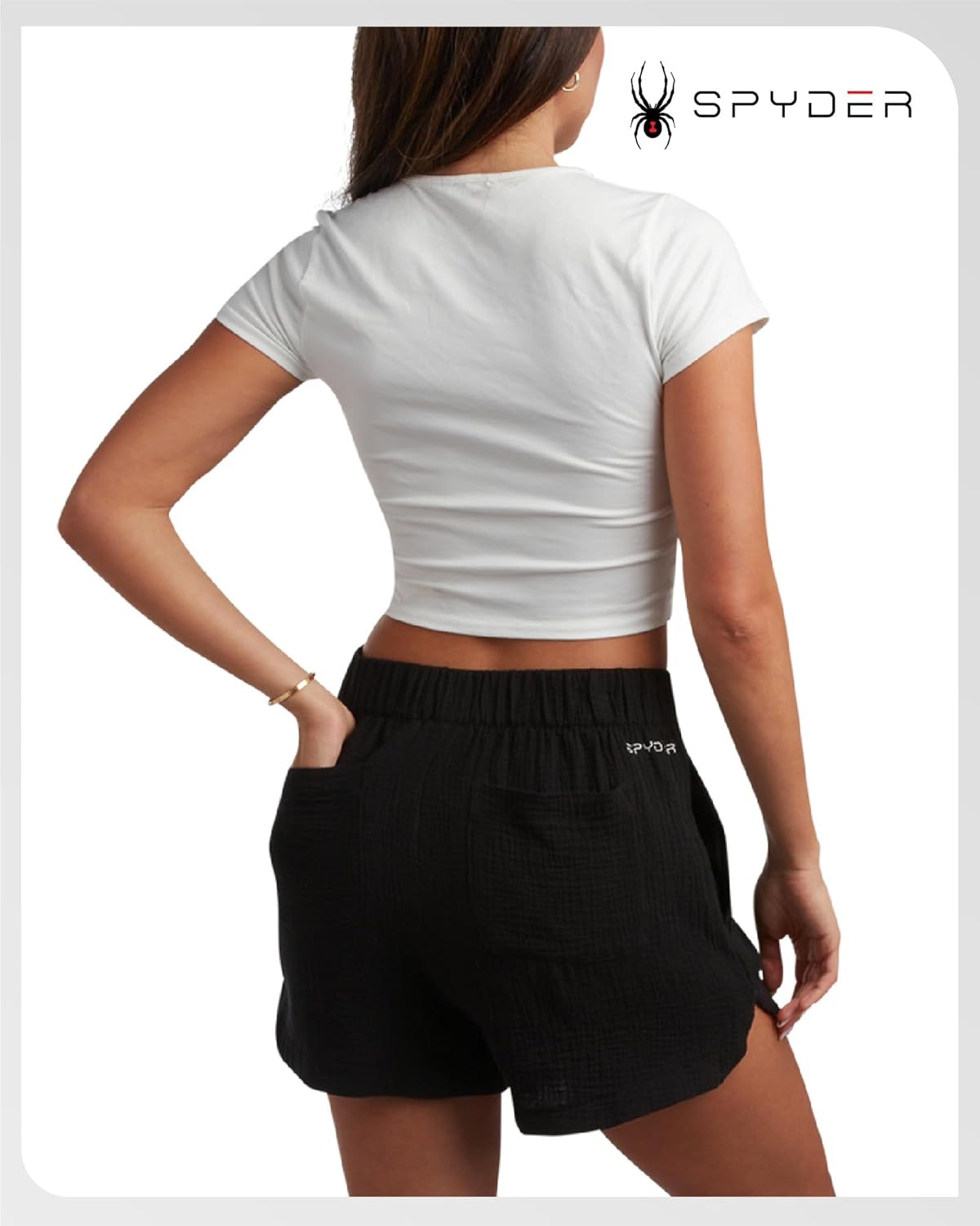 Spyder Womens Shorts - Lightweight Breathable Woven Pull On Shorts for Women with Side Pockets for Casual Daily Wear - Image 2